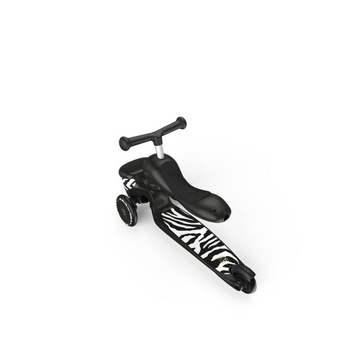 SCOOTANDRIDE Highwaykick 1 Lifestyle 2w1 Jeździk i hulajnoga z zamykanym schowkiem 1-5 lat Zebra