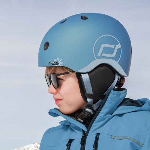 SCOOTANDRIDE Kask narciarski zimowy XXS-S dla dzieci 1-5 lat Steel