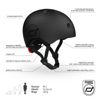 SCOOTANDRIDE Kask M-L dla starszych dzieci i nastolatków Black