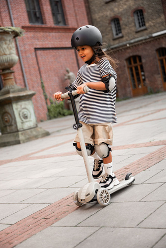 SCOOTANDRIDE Highwaykick 3S Hulajnoga z systemem sterowania 2w1 i kółkami LED składana 3+ Ash