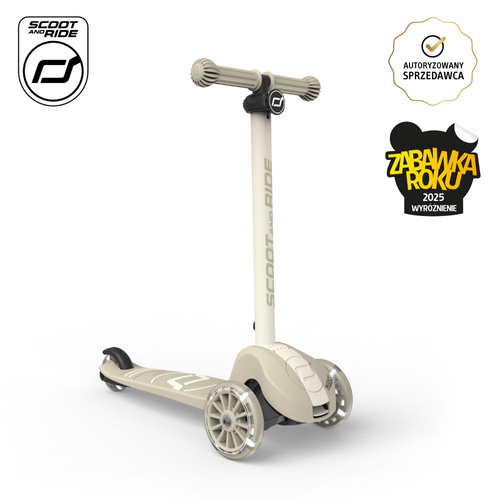 SCOOTANDRIDE Highwaykick 3S Hulajnoga z systemem sterowania 2w1 i kółkami LED składana 3+ Ash