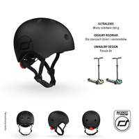 SCOOTANDRIDE Kask M-L dla starszych dzieci i nastolatków Black