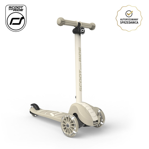 SCOOTANDRIDE Highwaykick 3S Hulajnoga z systemem sterowania 2w1 i kółkami LED składana 3+ Ash