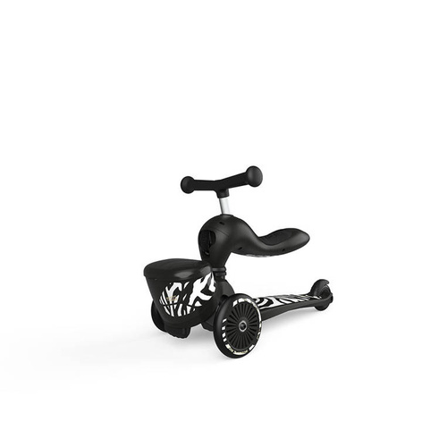 SCOOTANDRIDE Highwaykick 1 Lifestyle 2w1 Jeździk i hulajnoga z zamykanym schowkiem 1-5 lat Zebra