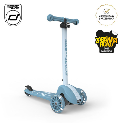 SCOOTANDRIDE Highwaykick 3S Hulajnoga z systemem sterowania 2w1 i kółkami LED składana 3+ Steel