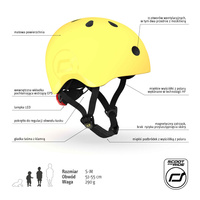 SCOOTANDRIDE Kask S-M dla dzieci  3+ Lemon