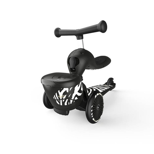 SCOOTANDRIDE Highwaykick 1 Lifestyle 2w1 Jeździk i hulajnoga z zamykanym schowkiem 1-5 lat Zebra