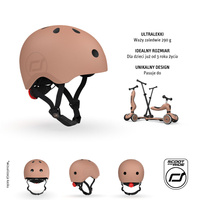 SCOOTANDRIDE Kask S-M dla dzieci 3+ Mocha